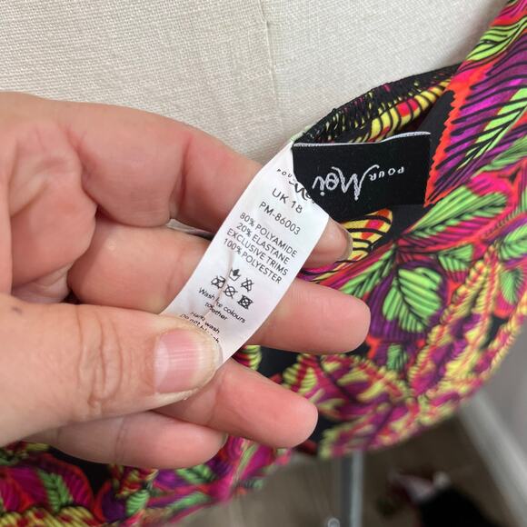 Pour Moi Tropical Bikini Set Top 38G Bottom 18 High Waist Swim - Picture 8 of 11